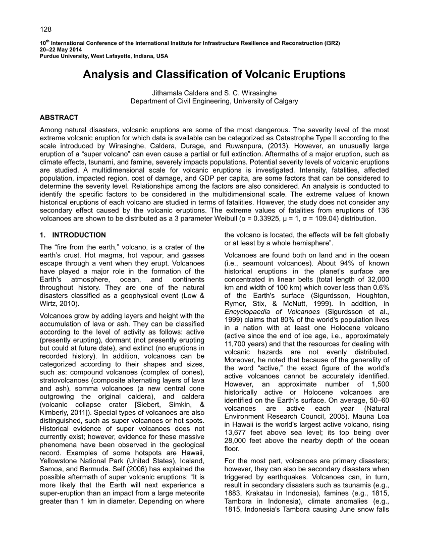 the causes and consequences of volcanic disasters a case study analysis 1