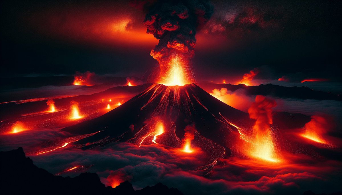 the magnificent night views of active volcanoes