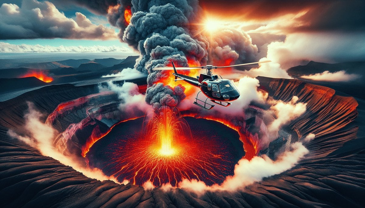 the spectacular sights of volcano helicopter tours