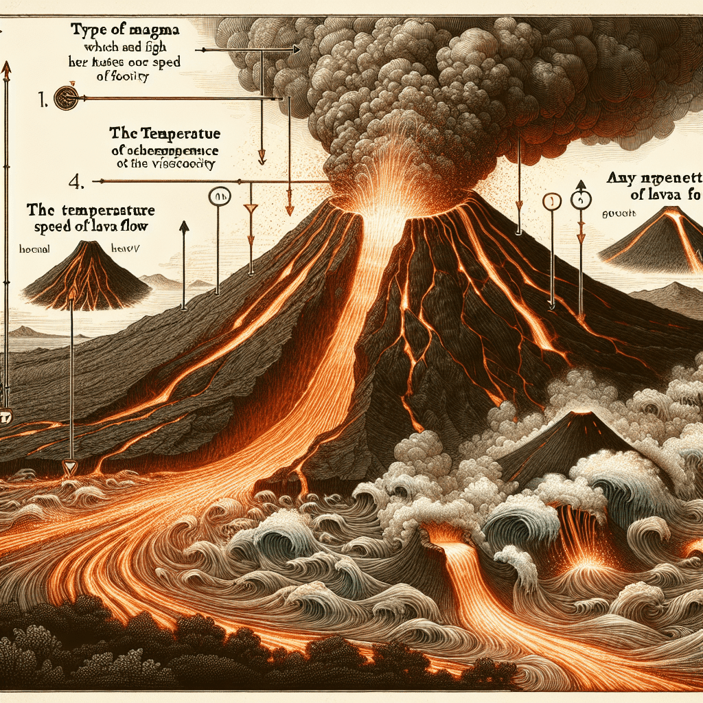 Factors affecting lava flow speed during eruptions