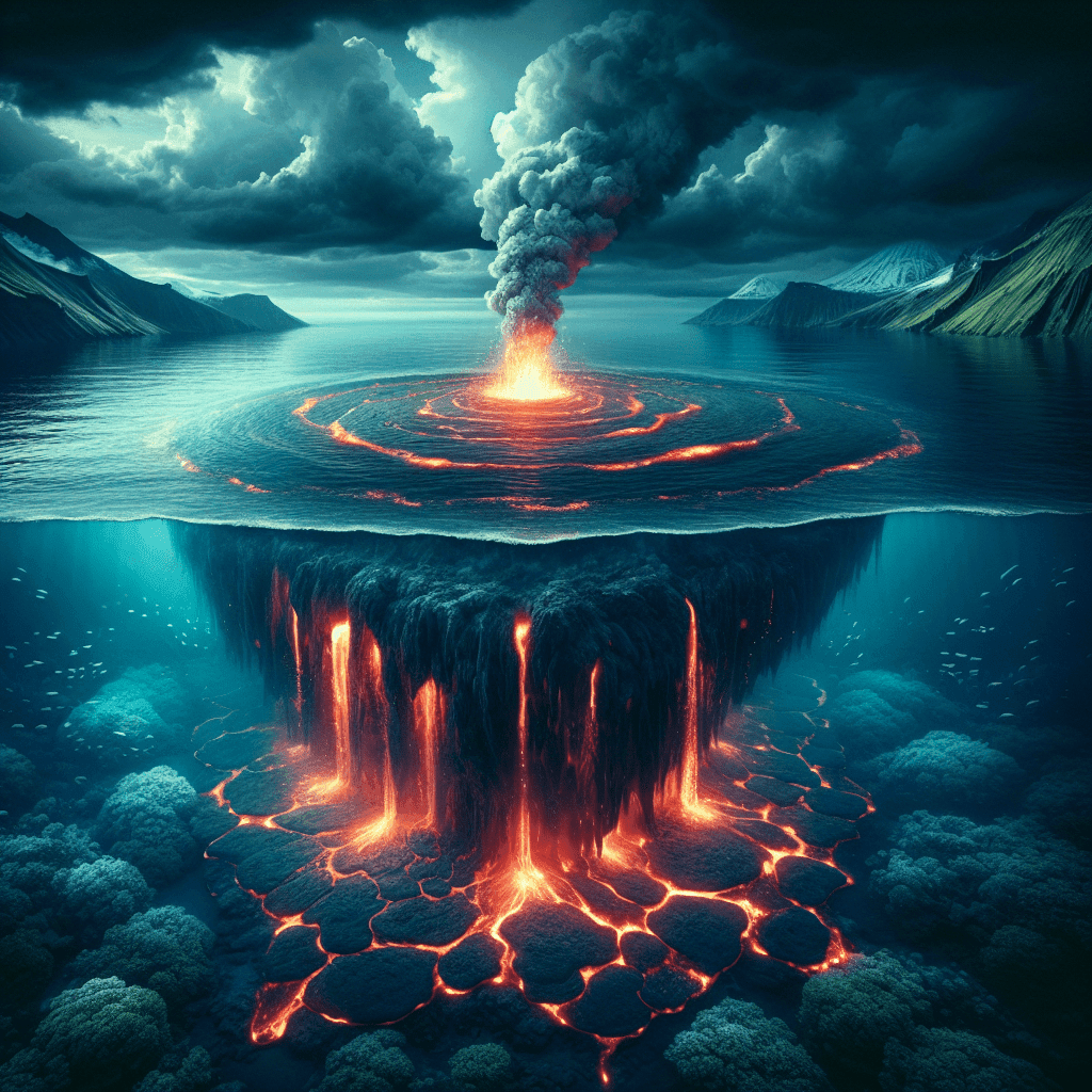 Formation of Islands by Underwater Volcanoes
